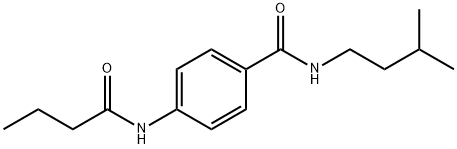 4-(butanoylamino)-N-(3-methylbutyl)benzamide Struktur