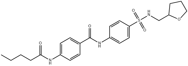 N-[4-(oxolan-2-ylmethylsulfamoyl)phenyl]-4-(pentanoylamino)benzamide Struktur