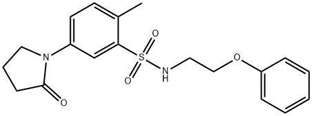 2-methyl-5-(2-oxopyrrolidin-1-yl)-N-(2-phenoxyethyl)benzenesulfonamide Struktur