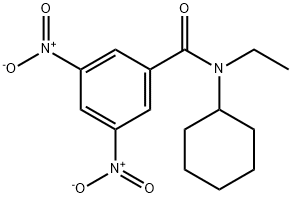 N-cyclohexyl-N-ethyl-3,5-dinitrobenzamide Struktur