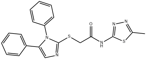 2-[(1,5-diphenyl-1H-imidazol-2-yl)sulfanyl]-N-(5-methyl-1,3,4-thiadiazol-2-yl)acetamide Struktur