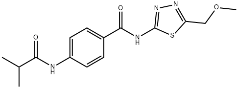 N-[5-(methoxymethyl)-1,3,4-thiadiazol-2-yl]-4-[(2-methylpropanoyl)amino]benzamide Struktur