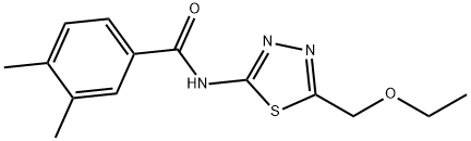 N-[5-(ethoxymethyl)-1,3,4-thiadiazol-2-yl]-3,4-dimethylbenzamide Struktur