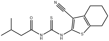 N-{[(3-cyano-4,5,6,7-tetrahydro-1-benzothien-2-yl)amino]carbonothioyl}-3-methylbutanamide Struktur