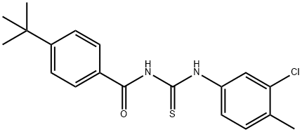 4-tert-butyl-N-{[(3-chloro-4-methylphenyl)amino]carbonothioyl}benzamide Struktur