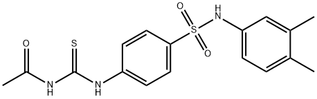 N-{[(4-{[(3,4-dimethylphenyl)amino]sulfonyl}phenyl)amino]carbonothioyl}acetamide Struktur