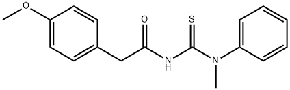 2-(4-methoxyphenyl)-N-{[methyl(phenyl)amino]carbonothioyl}acetamide Struktur