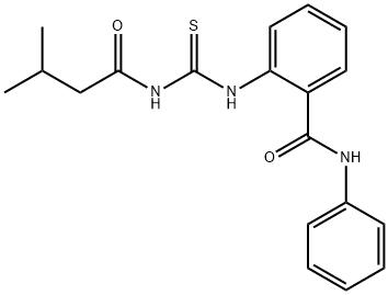 2-({[(3-methylbutanoyl)amino]carbonothioyl}amino)-N-phenylbenzamide Struktur