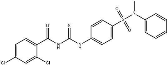 2,4-dichloro-N-{[(4-{[methyl(phenyl)amino]sulfonyl}phenyl)amino]carbonothioyl}benzamide Struktur