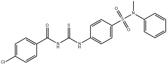 4-chloro-N-{[(4-{[methyl(phenyl)amino]sulfonyl}phenyl)amino]carbonothioyl}benzamide Struktur