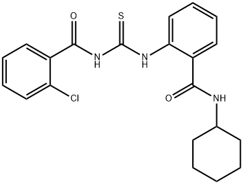 2-chloro-N-[({2-[(cyclohexylamino)carbonyl]phenyl}amino)carbonothioyl]benzamide Struktur