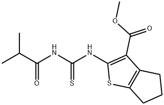 methyl 2-{[(isobutyrylamino)carbonothioyl]amino}-5,6-dihydro-4H-cyclopenta[b]thiophene-3-carboxylate Struktur