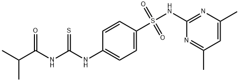 N-[[4-[(4,6-dimethylpyrimidin-2-yl)sulfamoyl]phenyl]carbamothioyl]-2-methylpropanamide Struktur