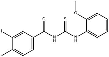 3-iodo-N-{[(2-methoxyphenyl)amino]carbonothioyl}-4-methylbenzamide Struktur