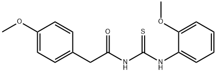 2-(4-methoxyphenyl)-N-[(2-methoxyphenyl)carbamothioyl]acetamide Struktur