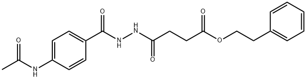 2-phenylethyl 4-{2-[4-(acetylamino)benzoyl]hydrazino}-4-oxobutanoate Struktur