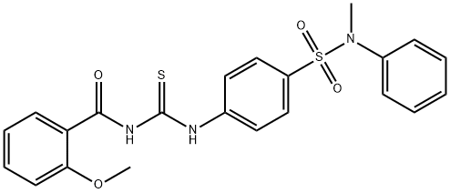 2-methoxy-N-{[(4-{[methyl(phenyl)amino]sulfonyl}phenyl)amino]carbonothioyl}benzamide Struktur