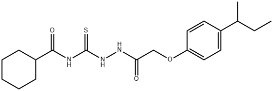 N-({2-[(4-sec-butylphenoxy)acetyl]hydrazino}carbonothioyl)cyclohexanecarboxamide Struktur