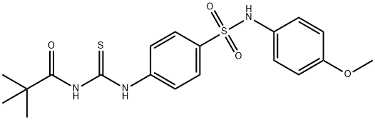 N-{[(4-{[(4-methoxyphenyl)amino]sulfonyl}phenyl)amino]carbonothioyl}-2,2-dimethylpropanamide Struktur