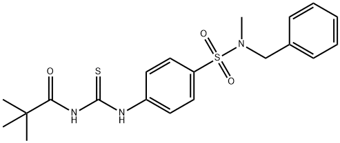 N-{[(4-{[benzyl(methyl)amino]sulfonyl}phenyl)amino]carbonothioyl}-2,2-dimethylpropanamide Struktur