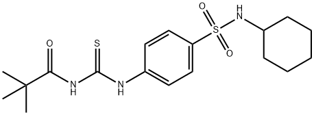 N-[({4-[(cyclohexylamino)sulfonyl]phenyl}amino)carbonothioyl]-2,2-dimethylpropanamide Struktur