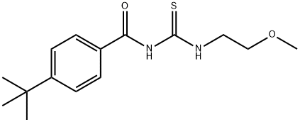 4-tert-butyl-N-(2-methoxyethylcarbamothioyl)benzamide Struktur