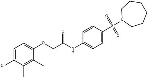 N-[4-(azepan-1-ylsulfonyl)phenyl]-2-(4-chloro-2,3-dimethylphenoxy)acetamide Struktur