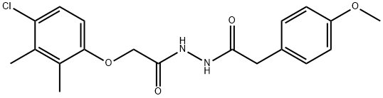 2-(4-chloro-2,3-dimethylphenoxy)-N'-[(4-methoxyphenyl)acetyl]acetohydrazide Struktur