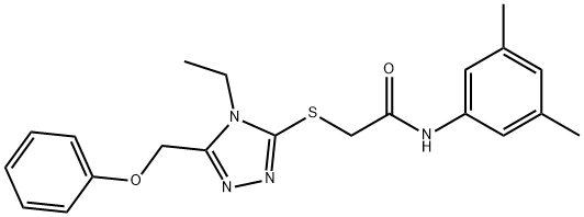 N-(3,5-dimethylphenyl)-2-[[4-ethyl-5-(phenoxymethyl)-1,2,4-triazol-3-yl]sulfanyl]acetamide Struktur