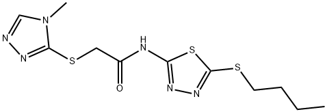 N-[5-(butylsulfanyl)-1,3,4-thiadiazol-2-yl]-2-[(4-methyl-4H-1,2,4-triazol-3-yl)sulfanyl]acetamide Struktur