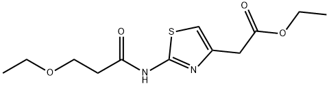 ethyl {2-[(3-ethoxypropanoyl)amino]-1,3-thiazol-4-yl}acetate Struktur