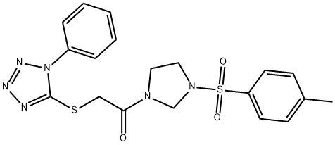 1-{3-[(4-methylphenyl)sulfonyl]imidazolidin-1-yl}-2-[(1-phenyl-1H-tetrazol-5-yl)sulfanyl]ethanone Struktur