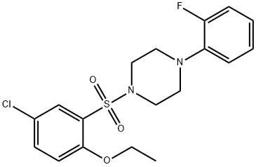 1-(5-chloro-2-ethoxyphenyl)sulfonyl-4-(2-fluorophenyl)piperazine Struktur