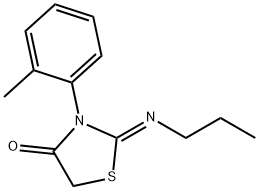 3-(2-Methylphenyl)-2-((Z)-propylimino)thiazolidin-4-one Struktur