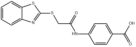 4-{[(1,3-benzothiazol-2-ylsulfanyl)acetyl]amino}benzoic acid Struktur