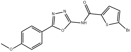 5-bromo-N-(5-(4-methoxyphenyl)-1,3,4-oxadiazol-2-yl)thiophene-2-carboxamide Struktur