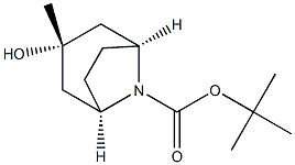 tert-butyl(1R,3r,5S)-3-hydroxy-3-methyl-8-azabicyclo[3.2.1]octane-8-carboxylate Struktur