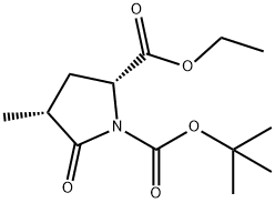 ETHYL (2R,4R)-1-BOC-4-METHYL-5-OXOPYRROLIDINE-2-CARBOXYLATE Struktur