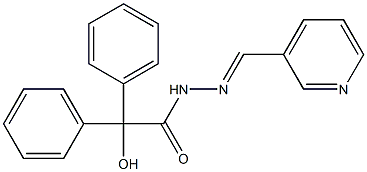 2-hydroxy-2,2-diphenyl-N'-[(E)-pyridin-3-ylmethylidene]acetohydrazide Struktur