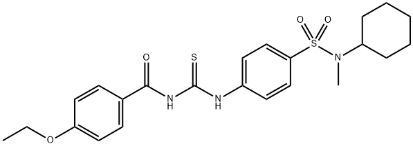 N-{[(4-{[cyclohexyl(methyl)amino]sulfonyl}phenyl)amino]carbonothioyl}-4-ethoxybenzamide Struktur