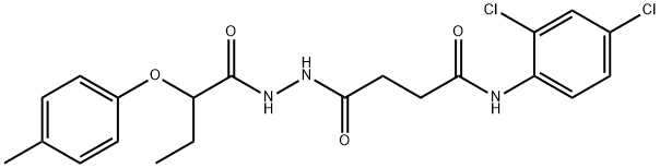 N-(2,4-dichlorophenyl)-4-[2-[2-(4-methylphenoxy)butanoyl]hydrazinyl]-4-oxobutanamide Struktur