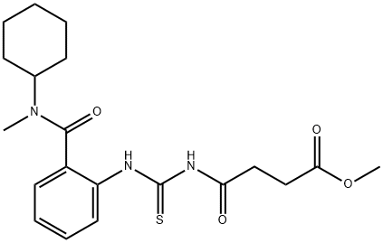 methyl 4-[[2-[cyclohexyl(methyl)carbamoyl]phenyl]carbamothioylamino]-4-oxobutanoate Struktur