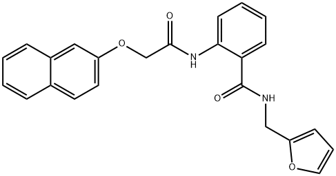 N-(furan-2-ylmethyl)-2-[(2-naphthalen-2-yloxyacetyl)amino]benzamide Struktur