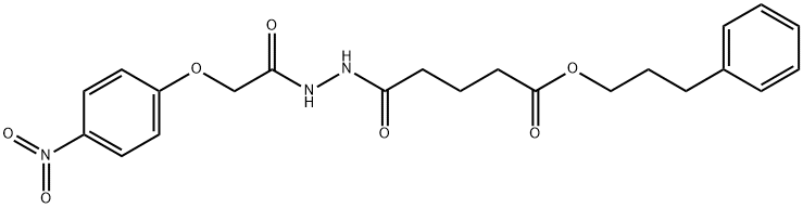 3-phenylpropyl 5-{2-[(4-nitrophenoxy)acetyl]hydrazino}-5-oxopentanoate Struktur