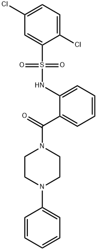 2,5-dichloro-N-{2-[(4-phenylpiperazin-1-yl)carbonyl]phenyl}benzenesulfonamide Struktur