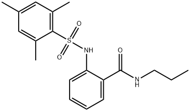 N-propyl-2-{[(2,4,6-trimethylphenyl)sulfonyl]amino}benzamide Struktur