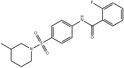 2-fluoro-N-{4-[(3-methylpiperidin-1-yl)sulfonyl]phenyl}benzamide Struktur