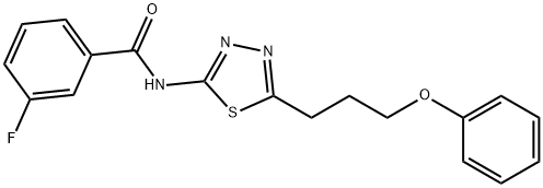 3-fluoro-N-[5-(3-phenoxypropyl)-1,3,4-thiadiazol-2-yl]benzamide Struktur