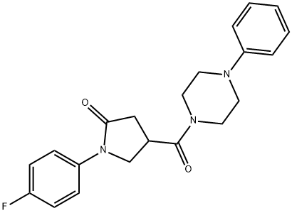 1-(4-fluorophenyl)-4-(4-phenylpiperazine-1-carbonyl)pyrrolidin-2-one Struktur