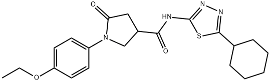 N-(5-cyclohexyl-1,3,4-thiadiazol-2-yl)-1-(4-ethoxyphenyl)-5-oxopyrrolidine-3-carboxamide Struktur